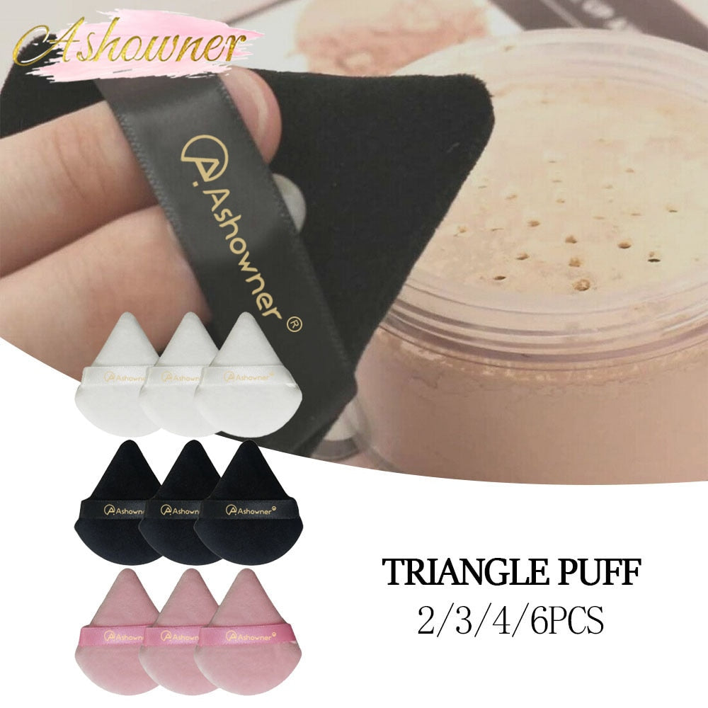 2/3/4/6Pcs Triangle Powder Puff Mini Face Makeup Sponge Cosmetics