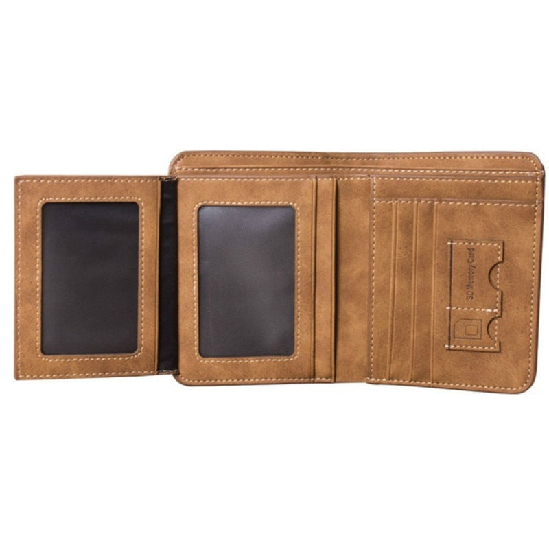 Men's Wallet Leather Billfold Slim Hipster Cowhide