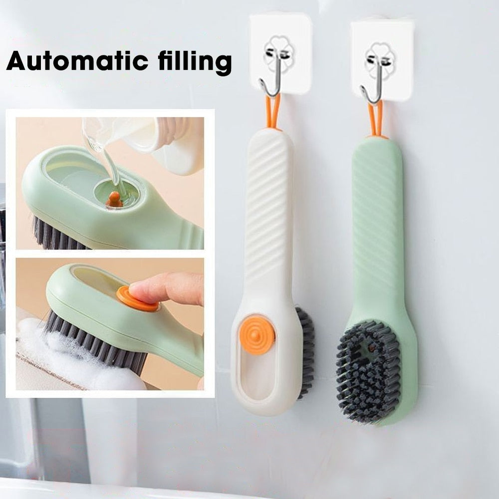 Multifunctional Shoe Brushes With Soap Dispenser Long Handle