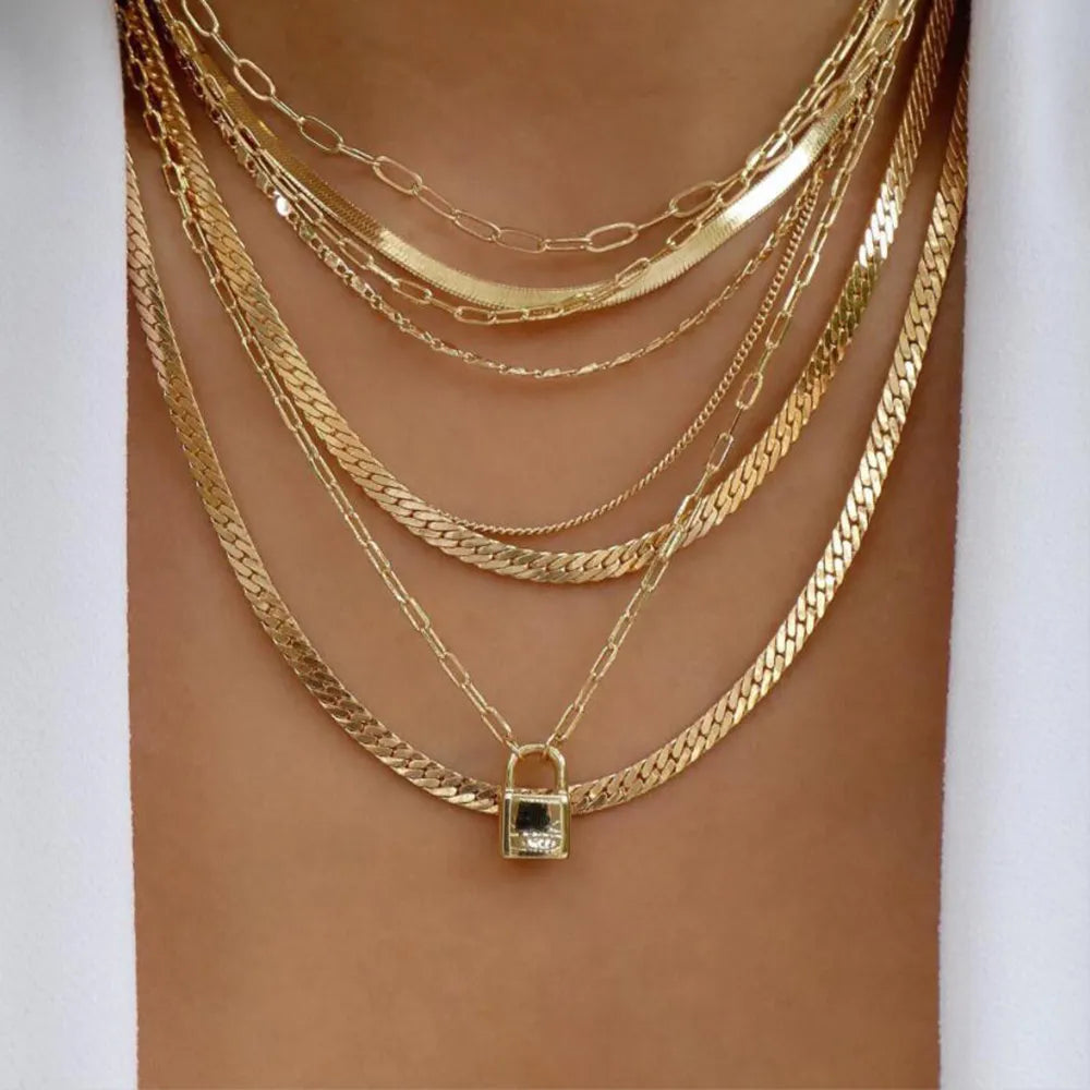 Bohemia Gold Color Multiple Styles Necklace