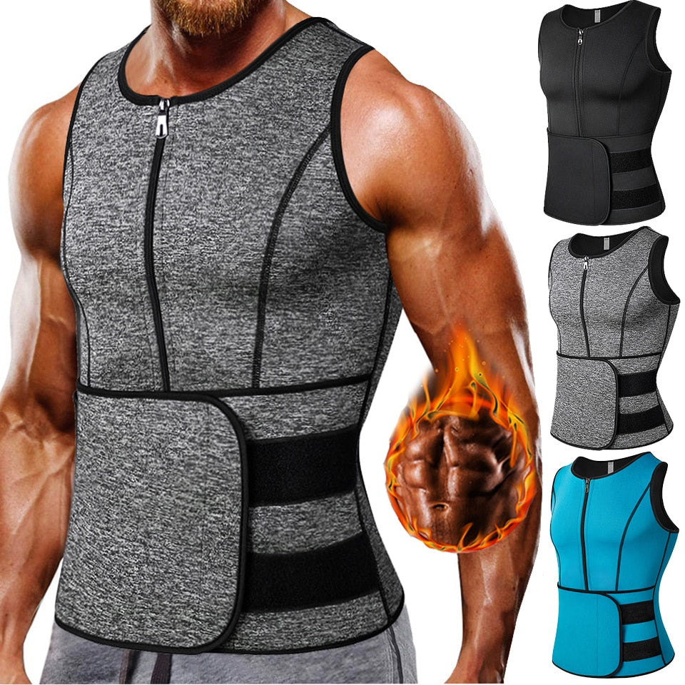 Men's Shapers Sweat Vest for Men Waist Trainer Vest Adjustable Workout Body