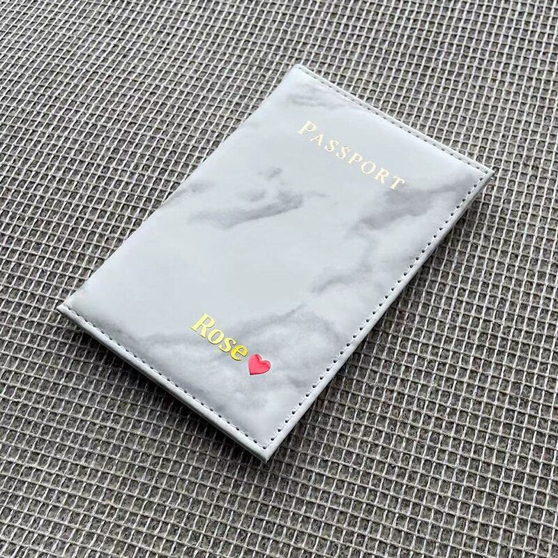 Customize Name Passport Cover Travel Wallet Covers for Passports Gold Letters