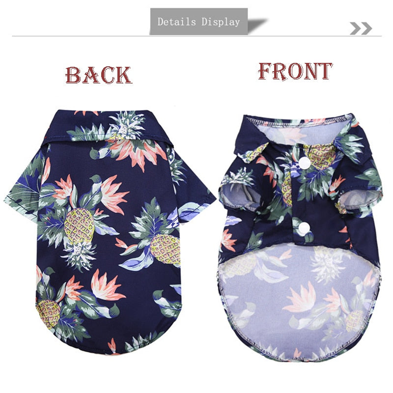 Hawaiian Beach Style Dog T-Shirts Thin Breathable