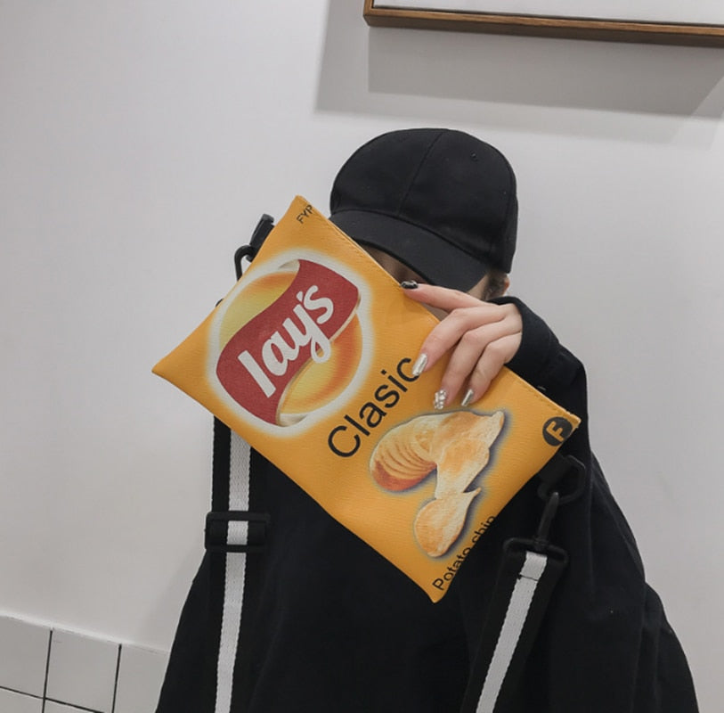 Funny Potato Chips Crossbody Handbag Women