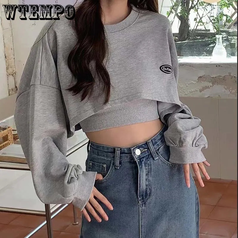 Women's Short Thin Sweatshirt Two-piece Simple Style Wholesale