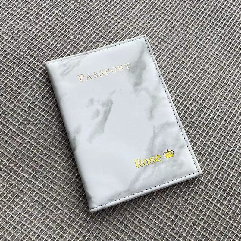 Customize Name Passport Cover Travel Wallet Covers for Passports Gold Letters