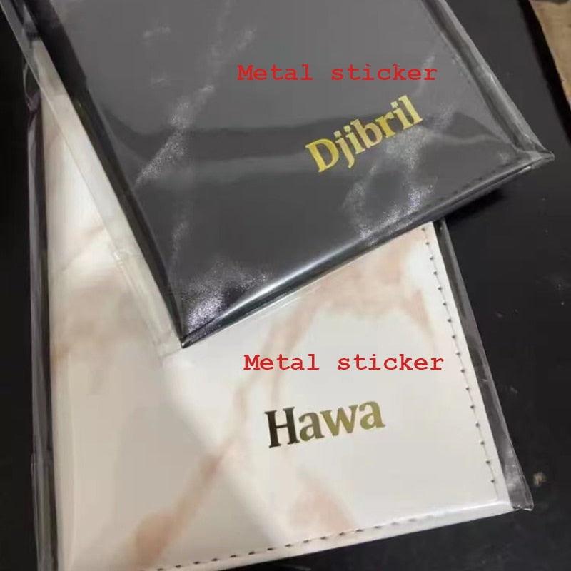 Customize Name Passport Cover Travel Wallet Covers for Passports Gold Letters