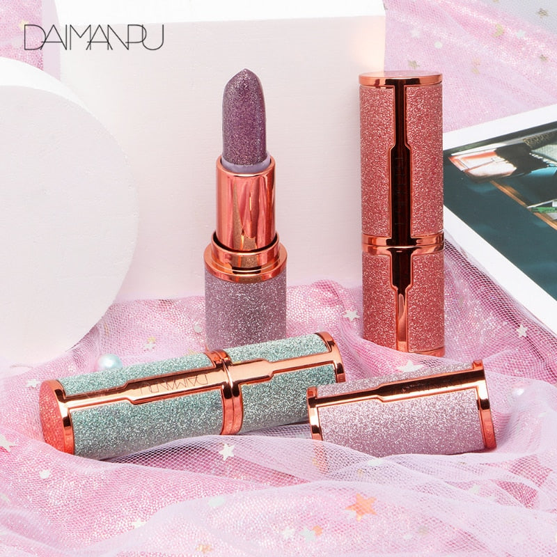 Glitter Lipstick Waterproof Long Lasting Moisturizing