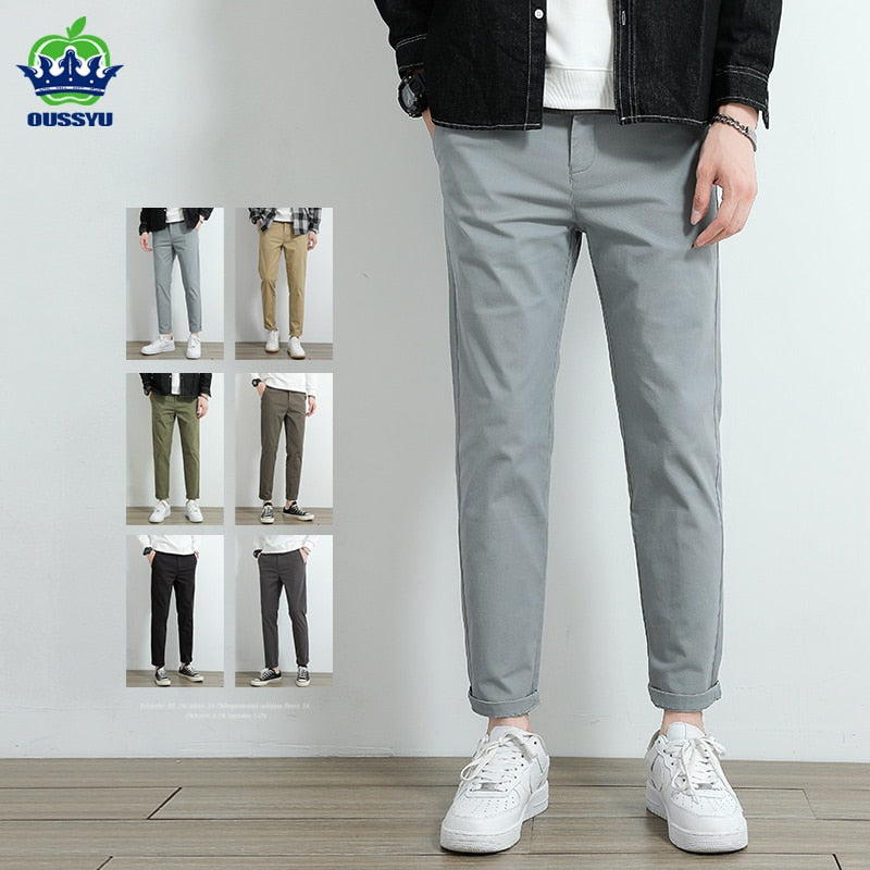 2023 New Casual Pants Men 97%Cotton