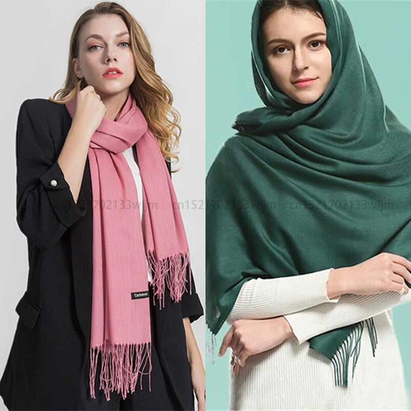 2023 Fashion Winter Women - Hijab Stoles Long Cashmere Pashmina Foulard