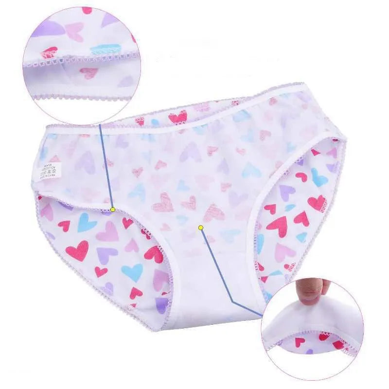 12Pc/Lot  Baby Girls Underwear Cotton Panties Kids 2-12Y