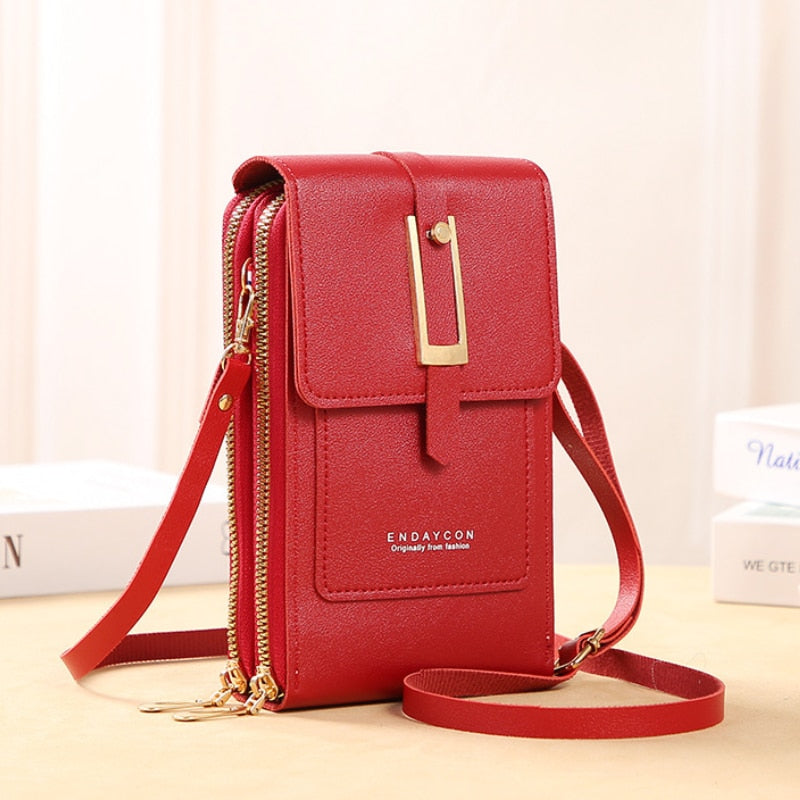 Women Bags Soft Leather Wallets Touch Screen Cell Phone