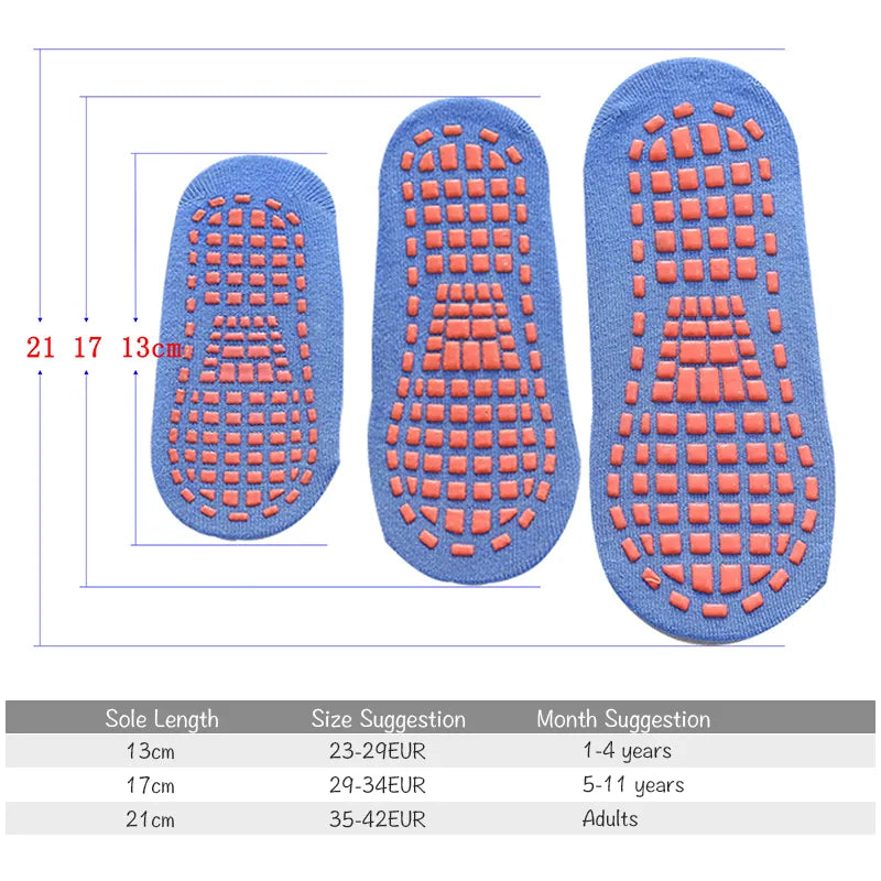 Kids Adults Anti-Slip Socks Parent-Child Trampoline