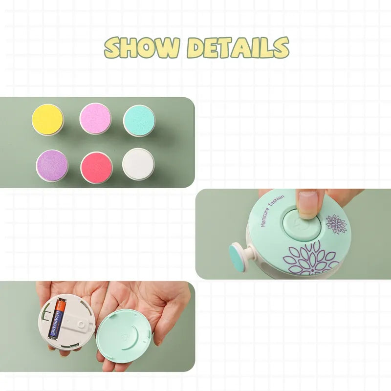Baby Electric Nail Trimmer Kid Nail Polisher Tool Nail Clippers Baby Care Kit Manicure Set