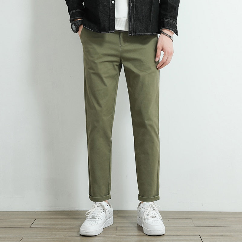 2023 New Casual Pants Men 97%Cotton