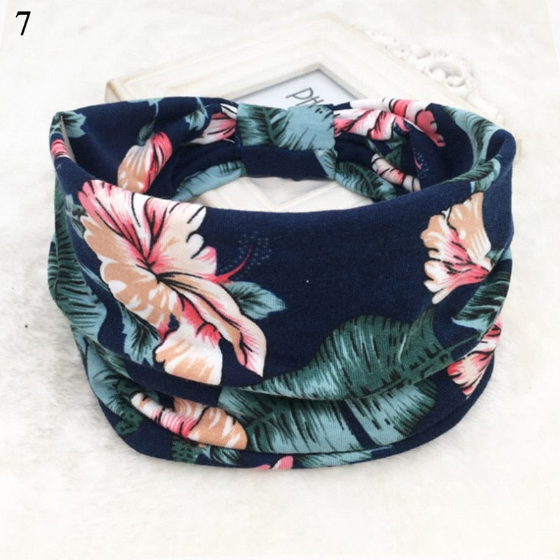 Bohemian Wide Cotton Stretch Headbands Women Headwrap Turban