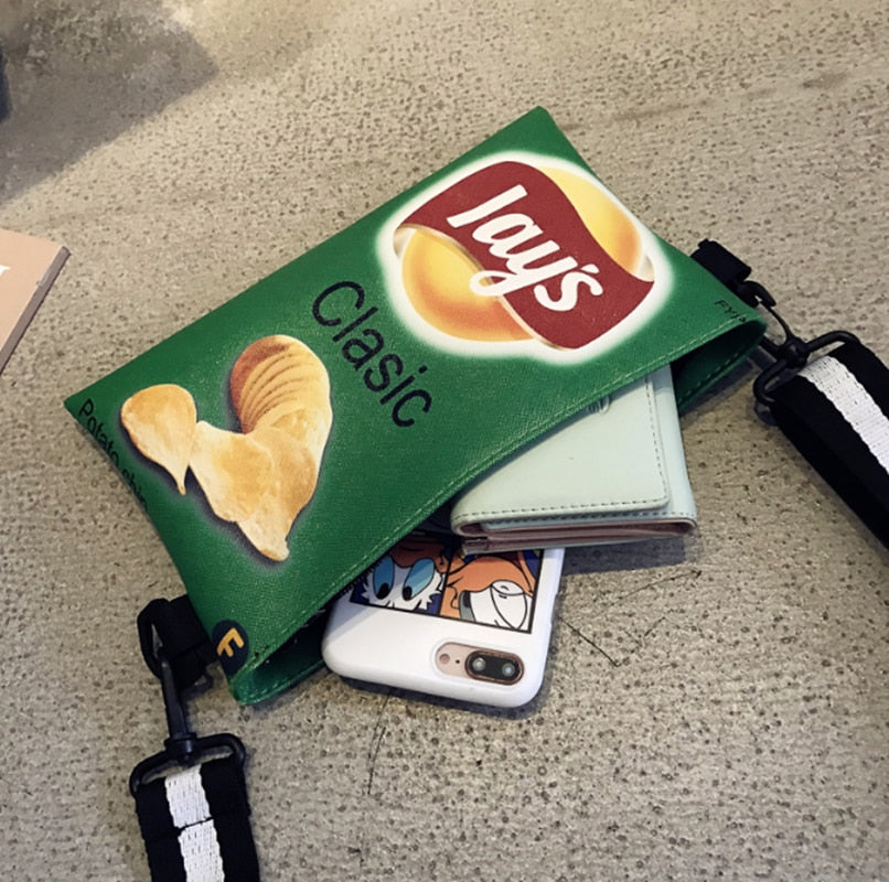 Funny Potato Chips Crossbody Handbag Women
