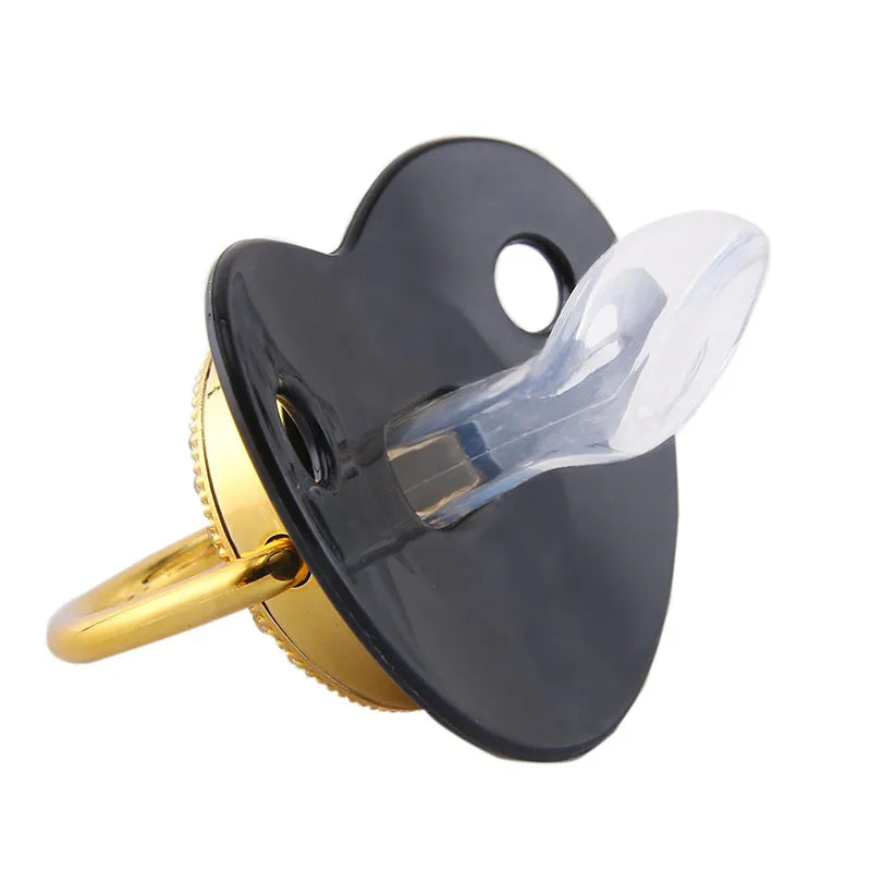 Black Bling Baby Pacifier And Clip Alphabet Letter M Infant Pacifier Gold Letter Unique Name