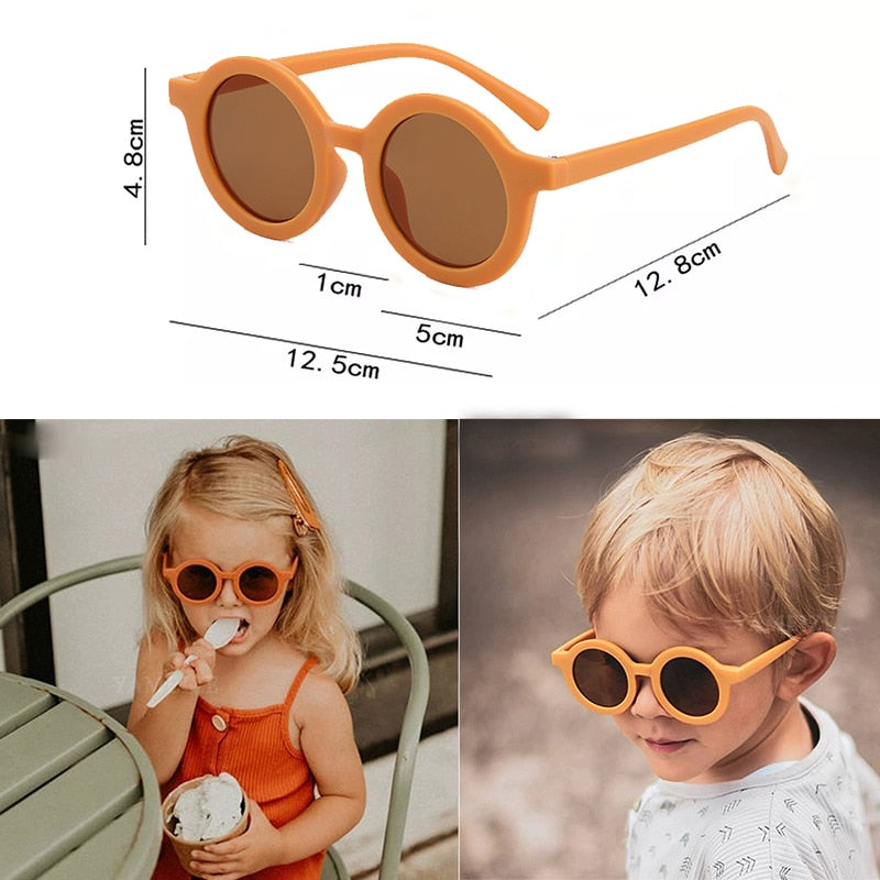 Boy Girl Cute Cartoon Bear Shape Fashion Round Sunglasses Children  UV Protection
