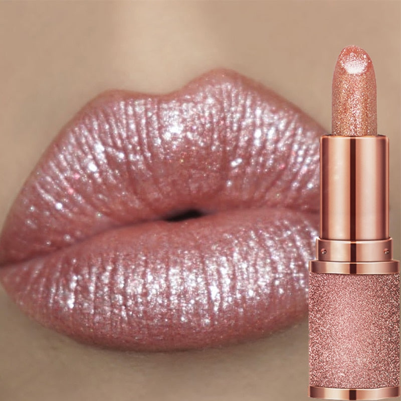 Glitter Lipstick Waterproof Long Lasting Moisturizing