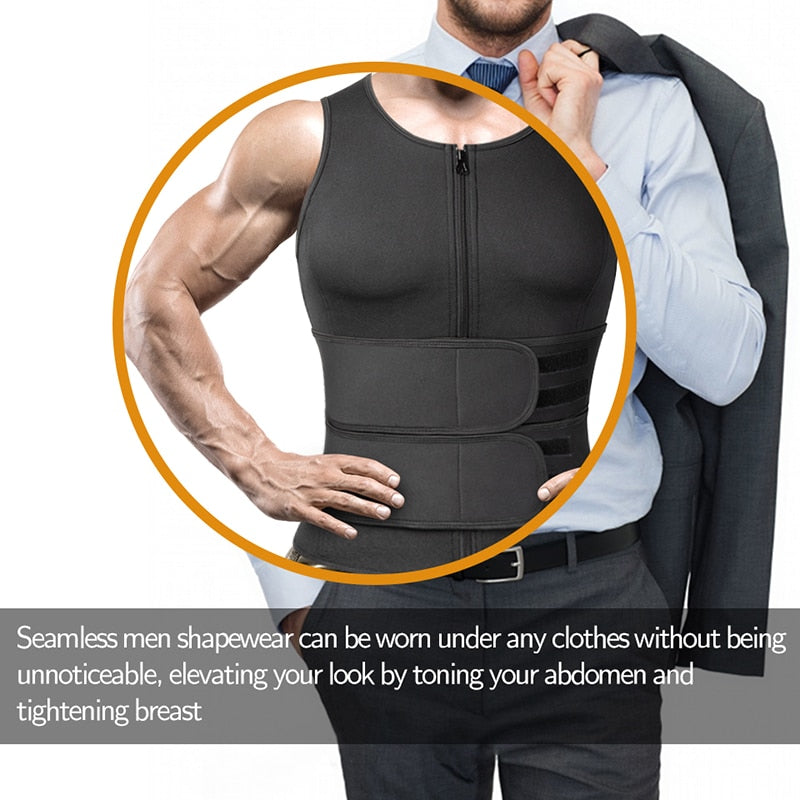 Men's Shapers Sweat Vest for Men Waist Trainer Vest Adjustable Workout Body