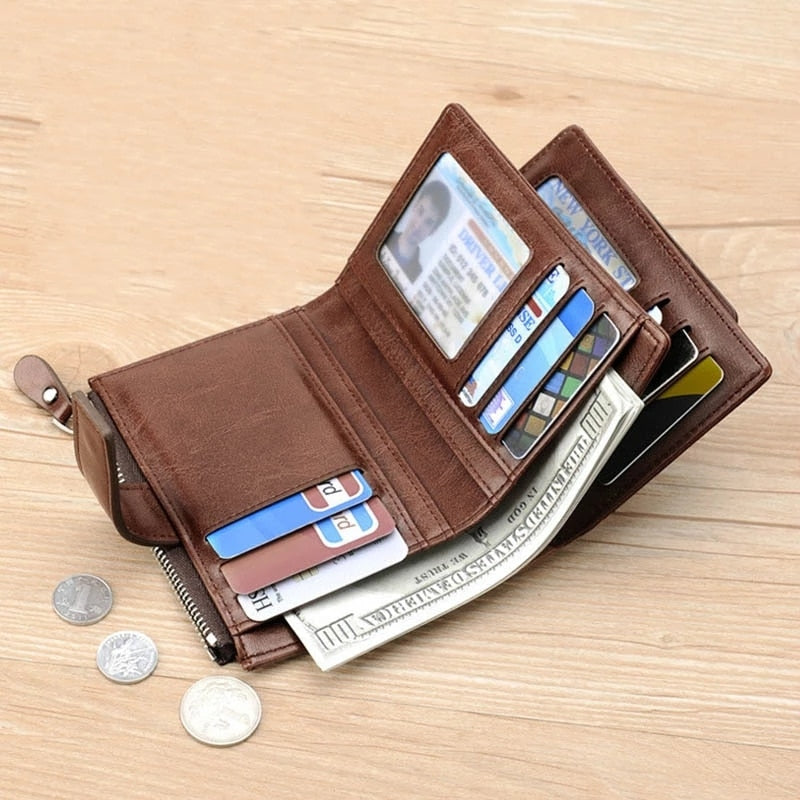 Fashion Men's Coin Purse Wallet RFID Blocking Man