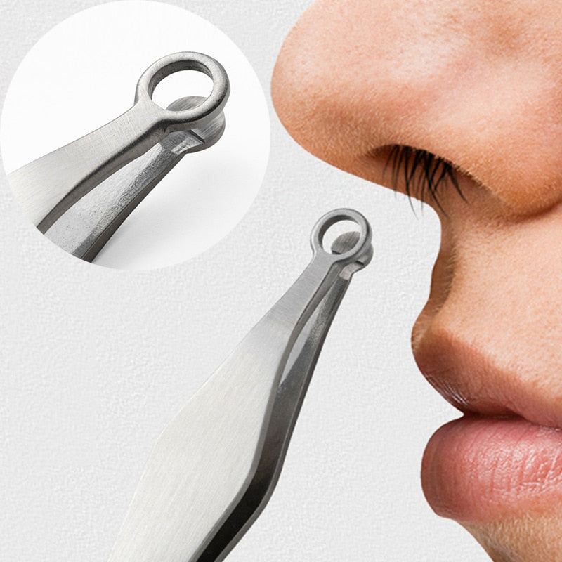 Universal Nose Hair Trimming Tweezers Stainless Steel Eyebrow Nose Hair