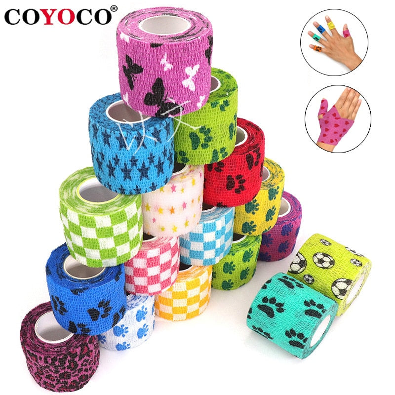 1 Pcs Printed Self Adhesive Elastic Bandage 4.8m Colorful Sports Wrap