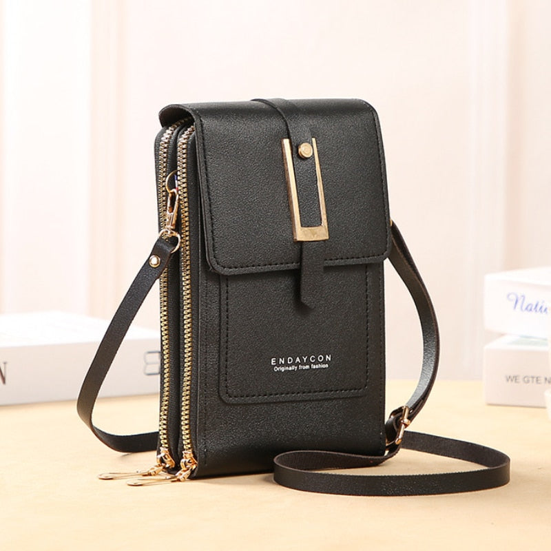 Women Bags Soft Leather Wallets Touch Screen Cell Phone