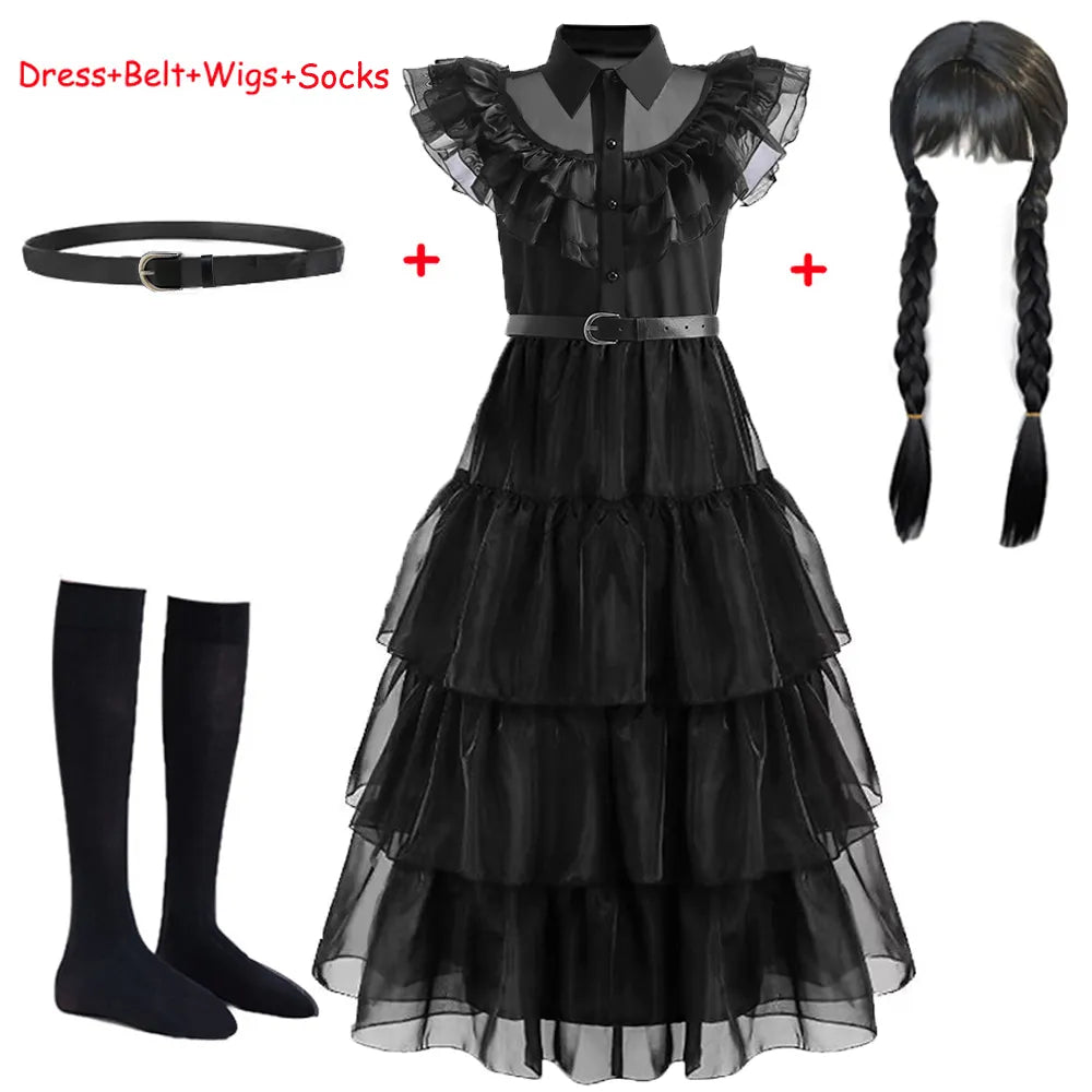 Baby Dress For Girls Black Wednesday Costume Teenage Girl Birthday  5 7 12 14Yrs