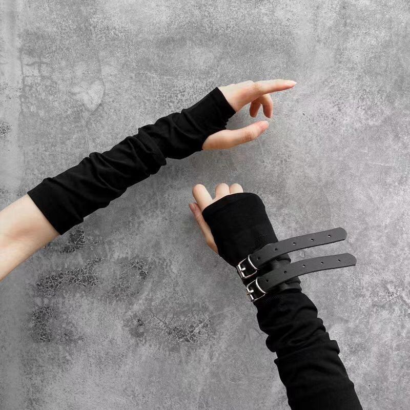 Gothic Lolita Anime Solid Thin Soft Gloves Girls Arm Warmers