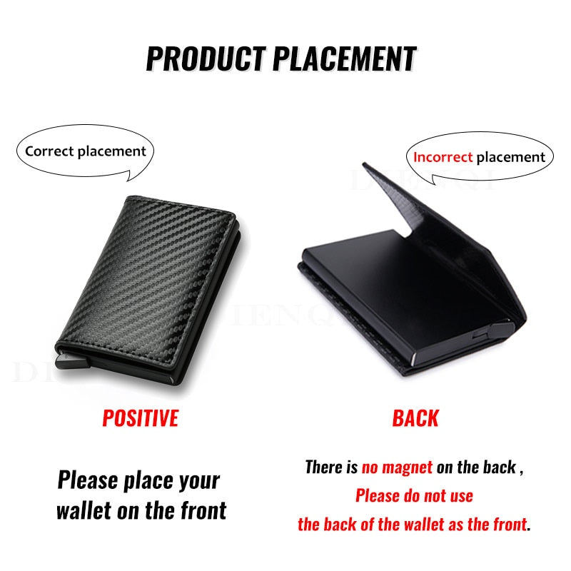 Custom Card Holder Men Wallets Rfid Black Carbon Fiber