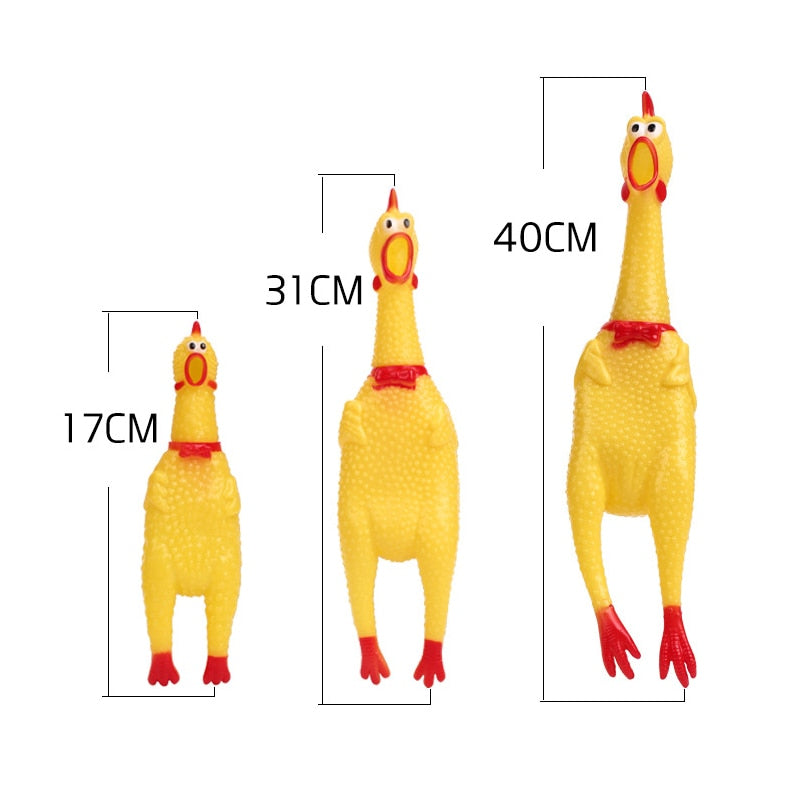 Pets Dog Squeak Toys Screaming Chicken Squeeze Sound Dog Chew Toy yellow Rubber Chicken 17CM 31CM 40CM