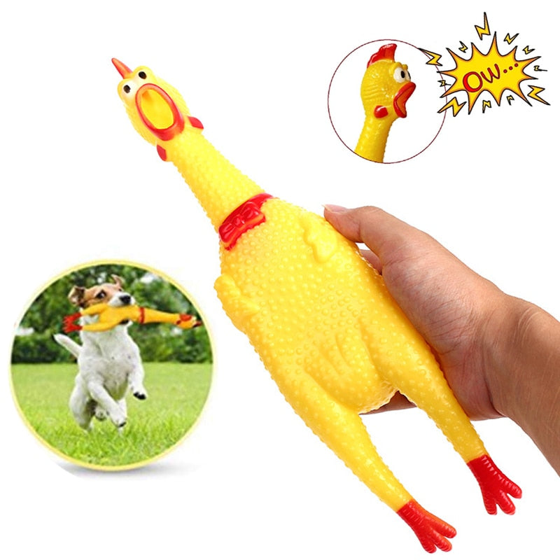Pets Dog Squeak Toys Screaming Chicken Squeeze Sound Dog Chew Toy yellow Rubber Chicken 17CM 31CM 40CM