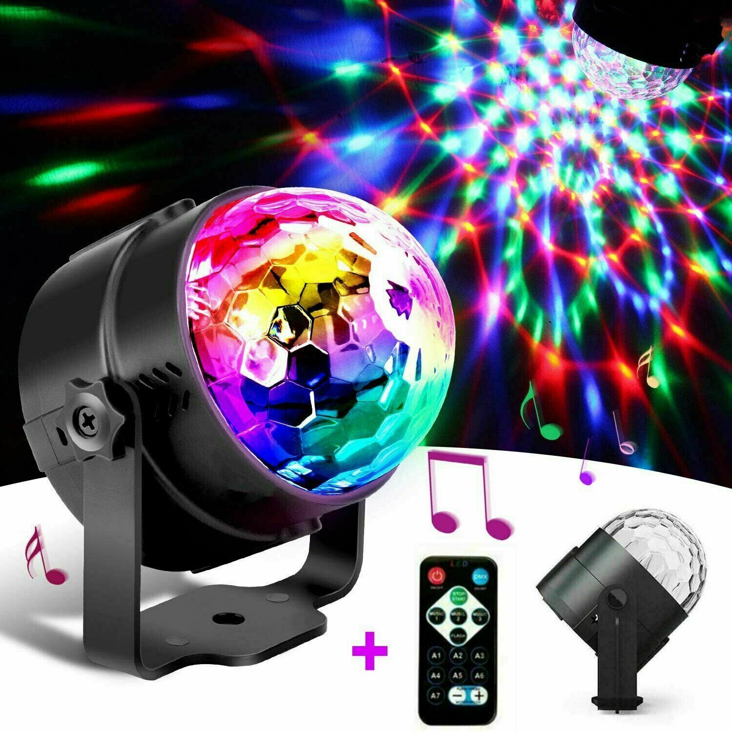Disco Party Lights Strobe LED DJ Ball Sound Activated Bulb