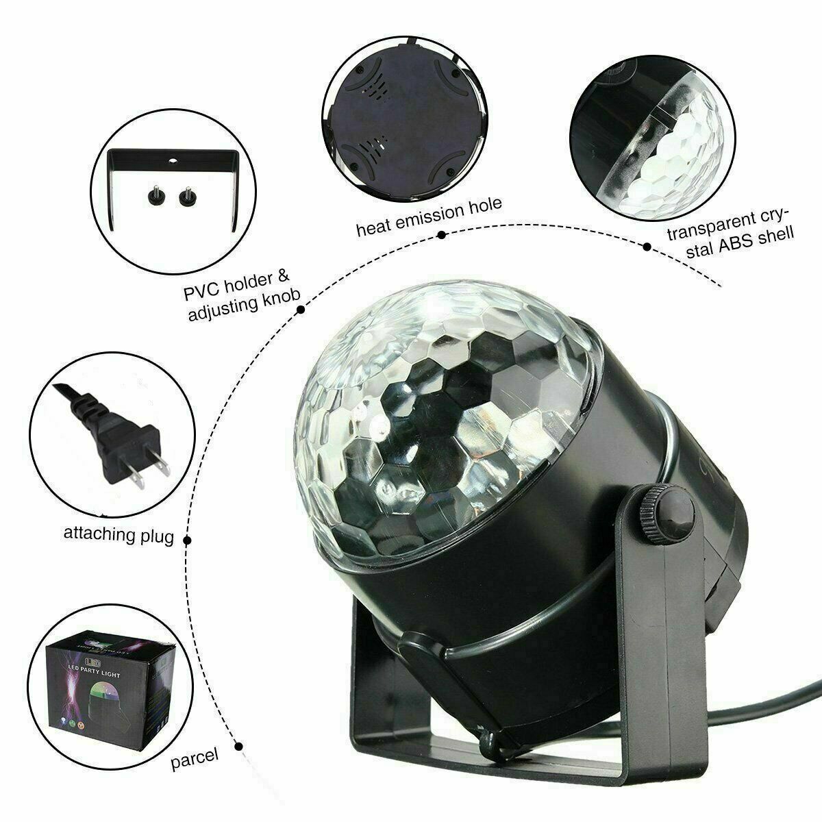 Disco Party Lights Strobe LED DJ Ball Sound Activated Bulb